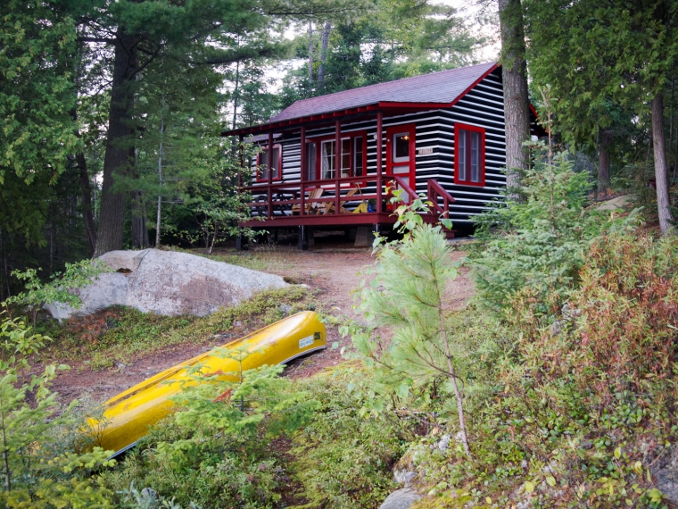 Killarney Lodge cabin and Canoe; Lake of Two Rivers, Algonquin P